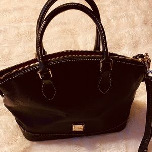 Dooney Bourke authentic leather satchel bag, black